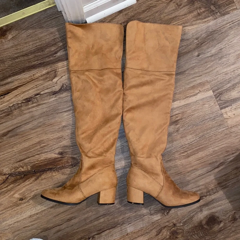 Over the Knee Boots in Camel color